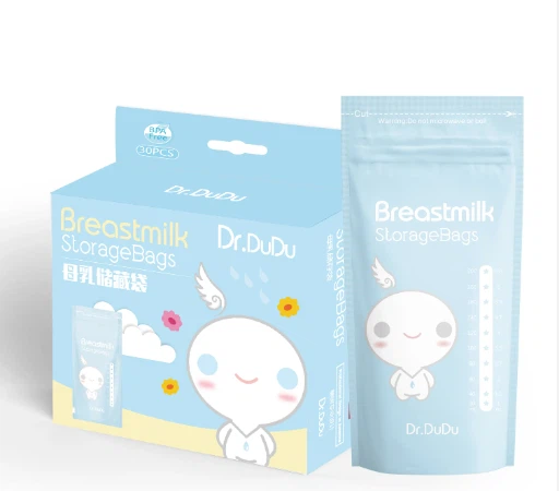 Kohandatud trükitud plastikust püstine pakend korduvkasutatavad lemmikloomade/pee BPA-vabad rinnapiima säilituskotid