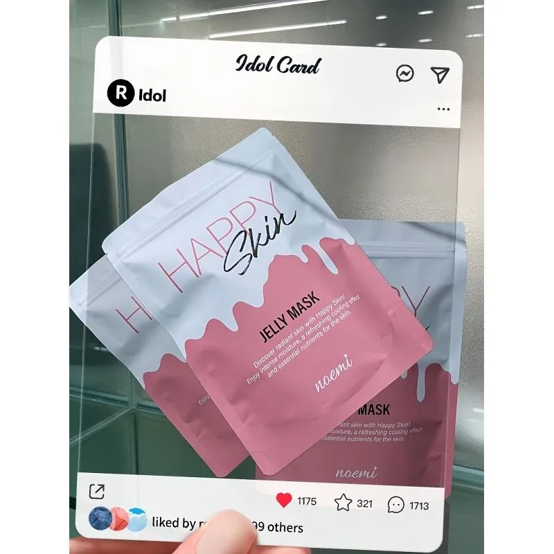 Kuum müük Kohandatud trükitud 3 küljega kuumsuletud kosmeetiline plastikust alumiiniumfooliumist näomaski pakendikotike kott